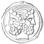 Fig. 295.—Janus Bifrons upon an Ancient Roman Coin.