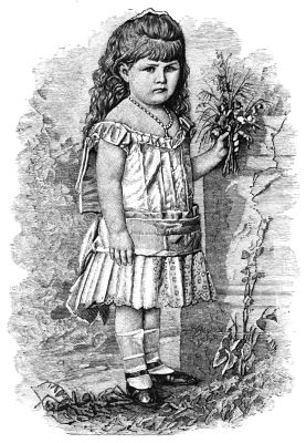 Little girl with handful of flowers