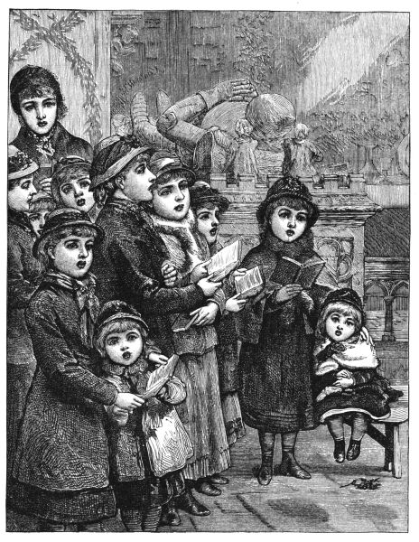 Group of children caroling
