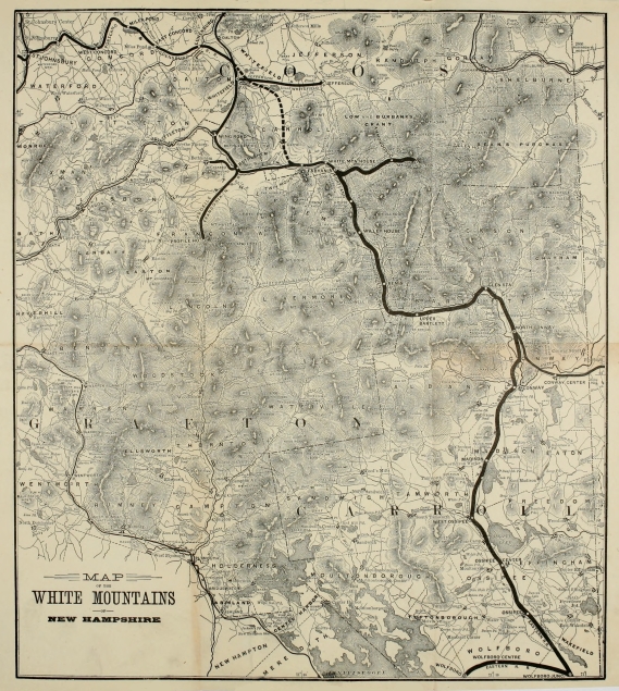 Map of White Mountains, New Hampshire
