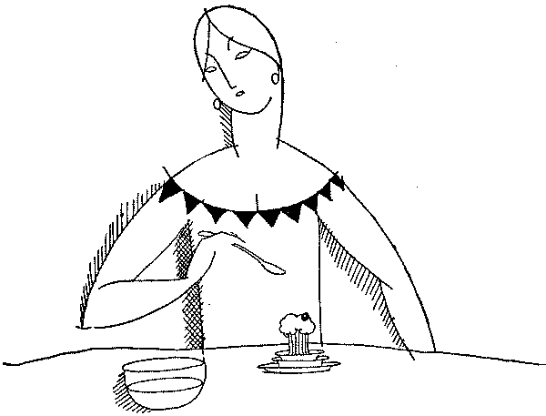 Woman eating.