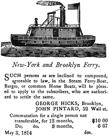 New-York and Brooklyn Ferry. 12 months, $10.00; 8 months, $6.67