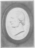 Bas-relief on Robert-Houdin tombstone. From a photograph
taken by the author, especially for this work, and now in the Harry
Houdini Collection.
