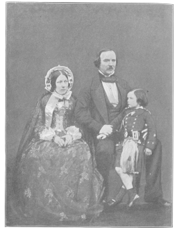 John Henry Anderson, wife and son, from a rare photograph
taken in 1847 or 1848. Said to be an especially good likeness of Mrs.
Anderson and the only one extant. Photograph loaned by Mrs. Leona A.
Anderson, daughter-in-law of the “Wizard of the North."