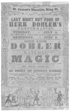 Döbler programme with illustrations of his tricks, used
during his engagement at the St. James Theatre, London. From the Harry
Houdini Collection.