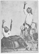 Indian fakir seated in the basket after the subject has
been “vanished."