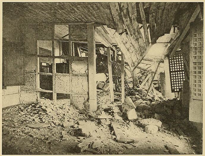 Interior of a House Destroyed by an Earthquake.