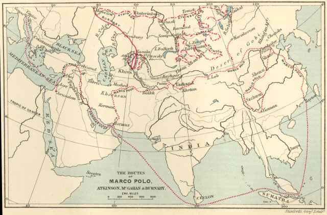 Map of Marco Polo’s Travels