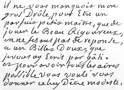 Madame Geoffrin's handwriting