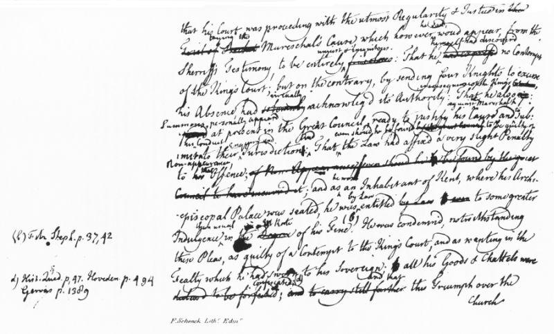 Hume's handwriting.