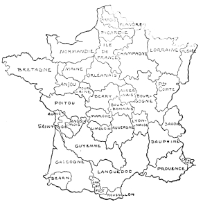 map of France divided into provinces
