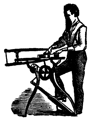 [Illustration: man using machine]