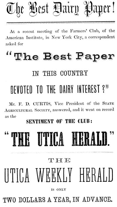 The Best Dairy Paper THE UTICA HERALD