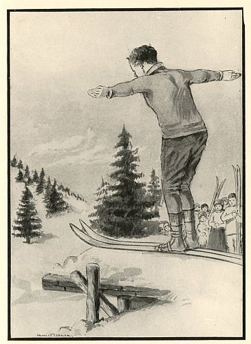 boy on skis high in the air