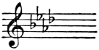 Treble clef with a key signature of A-flat