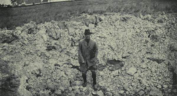 The author in one of the biggest shell-pits