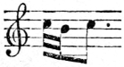 two demisemiquavers descending, then dotted quaver on the initial note