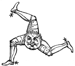 head with three legs around in a circle