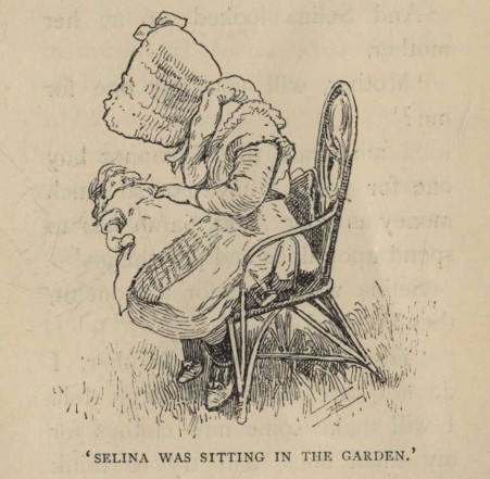 'SELINA WAS SITTING IN THE GARDEN.'