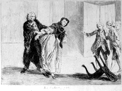 Scene illustrating Congreves Double Dealer.
After F. Hayman.