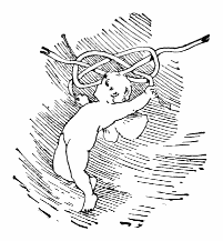 drawing of cherub tying a knot