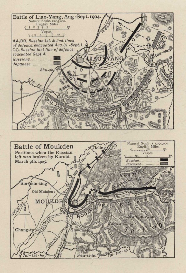 Map of Battle of Liao-Yang, Aug-Sept. 1904. Map of Battle of Moukden.