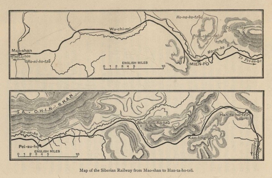 Map of the Siberian Railway from Mao-shan to Han-ta-ho-tzü.