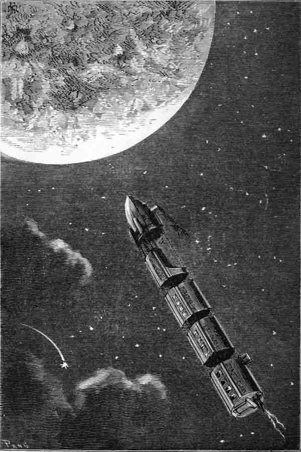 Frontispiece. PROJECTILE TRAINS FOR THE MOON.