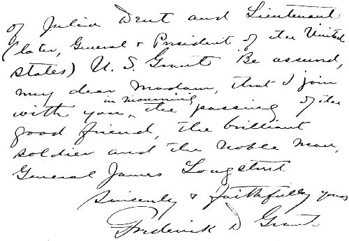 Page 2 of Letter from General Frederick D. Grant