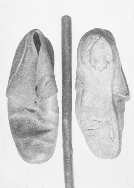 Shoes Worn and Hickory Stick Used by Capt. Langworthy