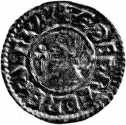 Penny of Ethelred II, struck at Exeter