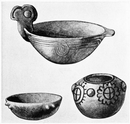 Three different decorated bowls