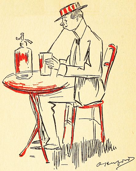 Man drinking with long straw