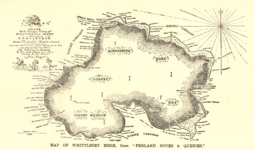 Map of Whittlesey Mere, from “Fenland Notes &
Queries.”
