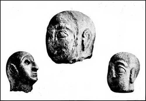Archaic Limestone heads