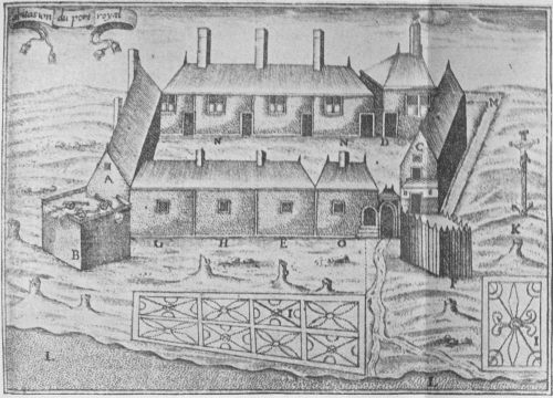 Facsimile of Champlain's perspective sketch