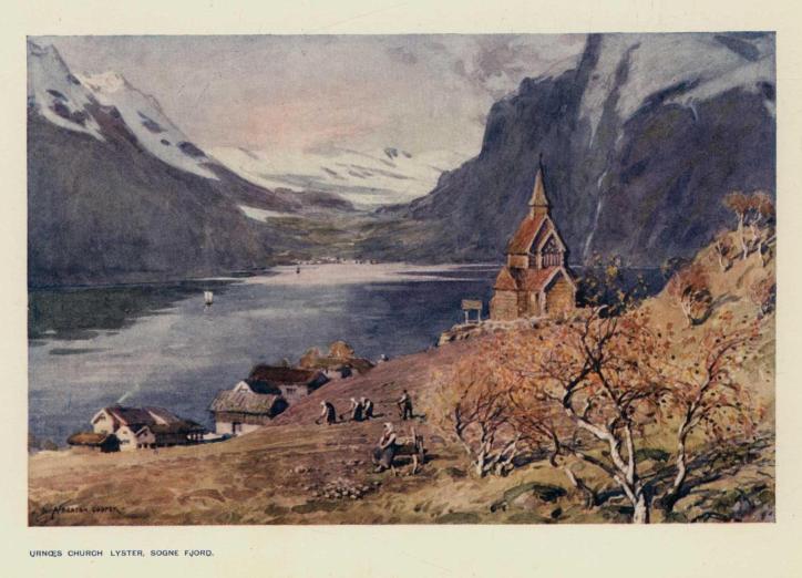Urns church, Lyster, Sogne Fjord