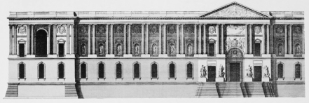 Portion of the East Façade of the Louvre from Blondel’s
Drawing, showing Perrault’s base.