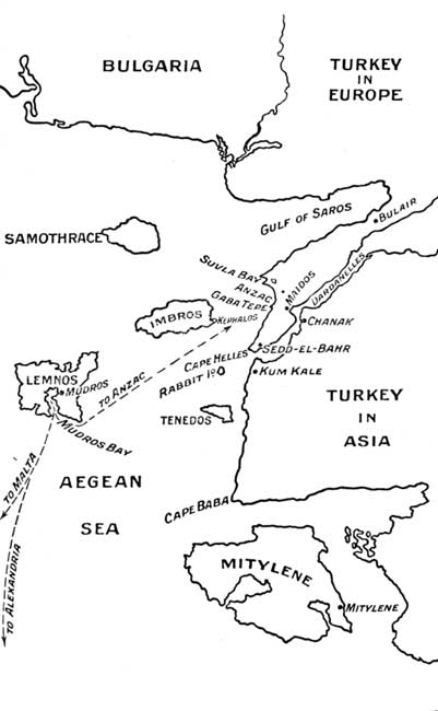 Map of Gallipoli and Surrounding Islands