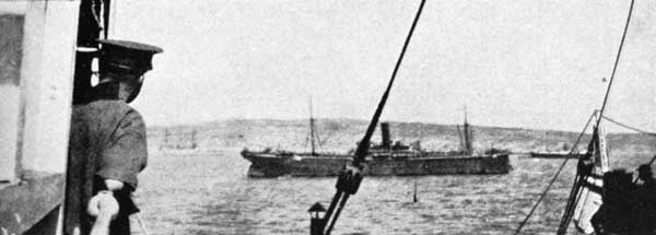 Transports off Anzac Cove on April 25