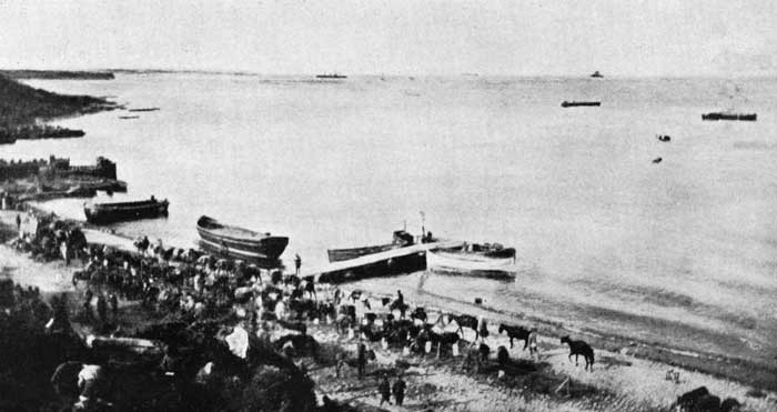 An early view of Anzac Cove.