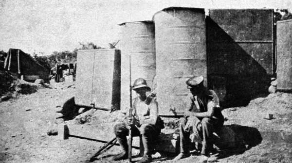 A Maori on Sentry at the Water Tanks