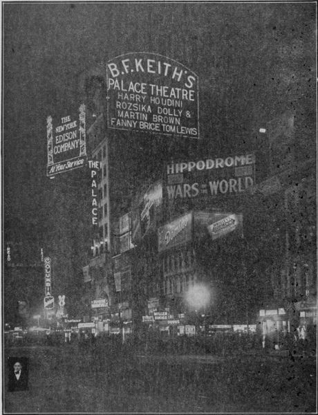 Palace Theatre advertising Houdini appearing