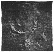 engraving of boy's face