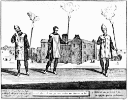 FIGURES OF MEN AT AN AUTO DA FÉ.

(From “Les Royaumes d’Espagne,” &c. La Haye, 1720.)