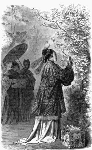 V.—The Empress Si-ling-chi gathering Mulberry Leaves.