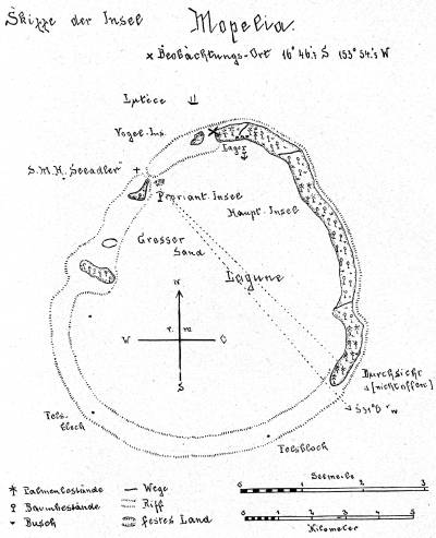 Skizze der Insel Mopelia