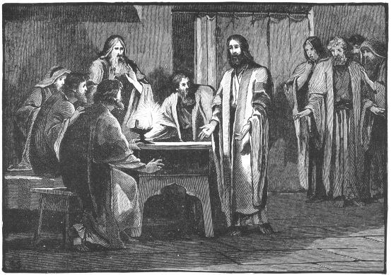 Jesus in room amongst apostles