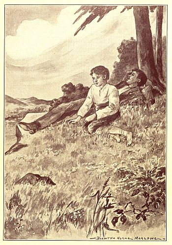 two boys on hillside