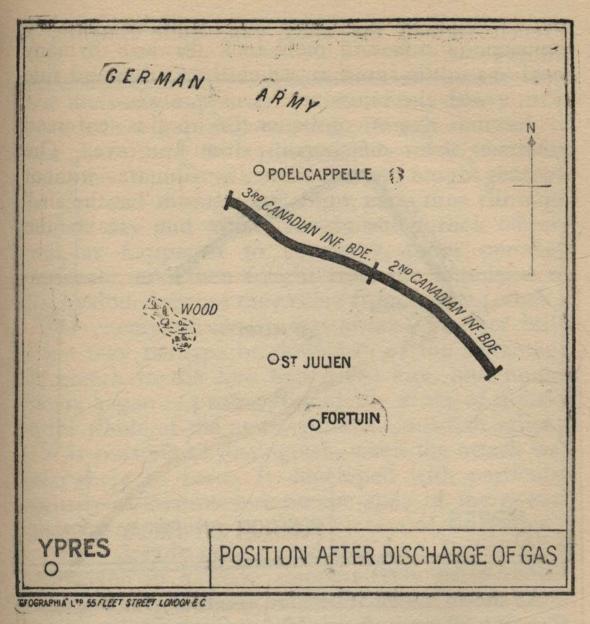 Map--Ypres--POSITION AFTER DISCHARGE OF GAS